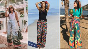 como usar calça pantalona estampada