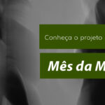 Texto em destaque "Mês da Mulher" e "Conheça o projeto Inspiradoras" em fundo verde.