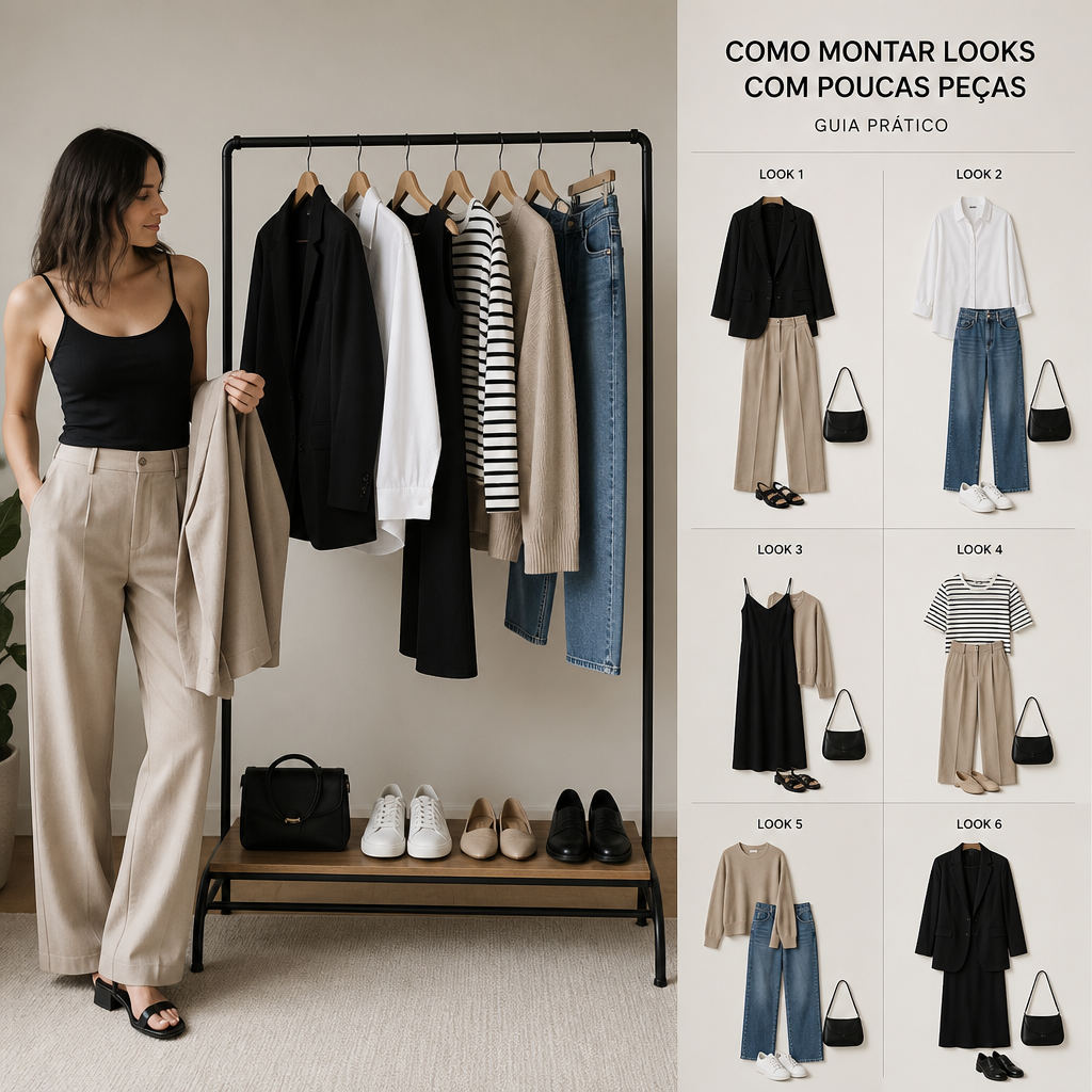 Illustration of Como Montar Looks com Poucas Peças: Guia Prático